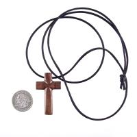 Wooden Cross Necklace, Hand Carved Cross Pendant, Mens Christian Wood Jewelry, One of a Kind Gift for Him