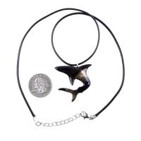 Hand Carved Shark Necklace, Wooden Shark Pendant, Mens Wood Necklace, One of a Kind Gift for Him, Nautical Jewelry