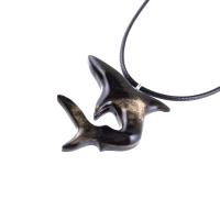 Hand Carved Shark Necklace, Wooden Shark Pendant, Mens Wood Necklace, One of a Kind Gift for Him, Nautical Jewelry