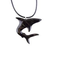 Hand Carved Shark Necklace, Wooden Shark Pendant, Mens Wood Necklace, One of a Kind Gift for Him, Nautical Jewelry