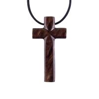 Large Wooden Cross Pendant, Hand Carved Mens Wood Cross Necklace, Christian Jewelry, One of a Kind Gift for Him