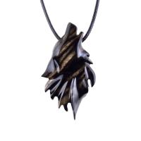 Wolf Necklace, Hand Carved Wooden Wolf Pendant for Men or Women, Spirit Animal Totem Woodland Jewelry
