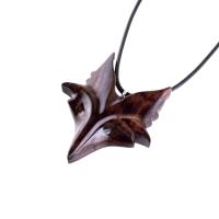 Hand Carved Wooden Fox Pendant, Celtic Fox Necklace for Men or Women, Totem Spirit Animal, Woodland Jewelry Gift for Her or Him