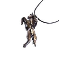 Hand Carved Wooden Unicorn Pendant Necklace, Fantasy Animal Wood Jewelry, One of a Kind Handmade Gift for Her Him
