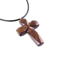 Handmade Wooden Cross Necklace for Men Women, Wood Cross Pendant, One of a Kind Hand Carved Christian Jewelry
