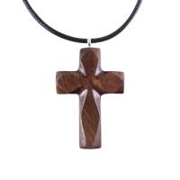 Handmade Wooden Cross Necklace for Men Women, Wood Cross Pendant, One of a Kind Hand Carved Christian Jewelry