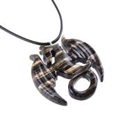 Dragon Necklace for Men Women, Hand Carved Wooden Dragon Pendant, Fantasy Wood Jewelry Gift for Her Him