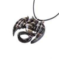 Dragon Necklace for Men Women, Hand Carved Wooden Dragon Pendant, Fantasy Wood Jewelry Gift for Her Him