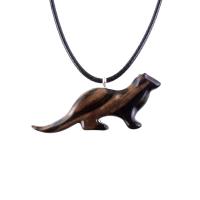 Hand Carved Wooden Sea Otter Pendant Necklace - Totem Animal Jewelry Gift for Men & Women