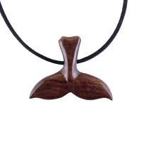 Hand Carved Wooden Orca Whale Tail Pendant, Mens Wood Necklace, Handmade Nautical Jewelry Gift