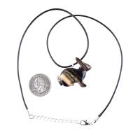 Rabbit Necklace, Hand Carved Wooden Bunny Pendant, Wood Animal Necklace, Pet Animal Totem Jewelry, One of a Kind Gift