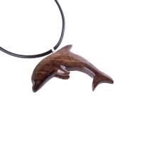 Hand Carved Dolphin Necklace, Wooden Dolphin Pendant, Sea Animal Wood Jewelry, Nautical Gift