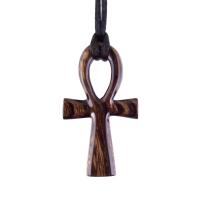 Ankh Necklace, Hand Carved Wooden Ankh Pendant for Men or Women, Egyptian Cross Necklace, Egyptian Jewelry Gift for Him Her