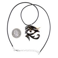 Eye of Horus Necklace, Hand Carved Wooden Eye of Horus Pendant, Eye of Ra Egyptian Amulet for Men or Women