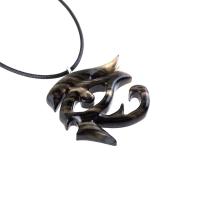 Eye of Horus Necklace, Hand Carved Wooden Eye of Horus Pendant, Eye of Ra Egyptian Amulet for Men or Women