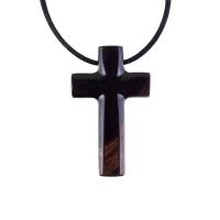Wood Cross Necklace, Hand Carved Wooden Cross Pendant, Christian Jewelry for Men, One of a Kind Gift for Him