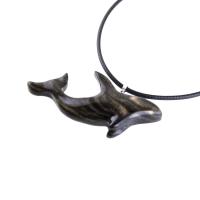 Hand Carved Orca Pendant, Wooden Killer Whale Necklace for Men or Women, Sea Animal, Nautical Beach Wood Jewelry