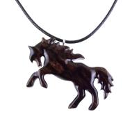 Horse Necklace, Hand Carved Wooden Horse Pendant for Men or Women, Equine Jewelry, Spirit Animal Wood Pendant