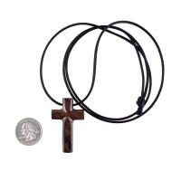 Wood Cross Necklace, Hand Carved Wooden Cross Pendant, Christian Jewelry for Men, One of a Kind Gift for Him