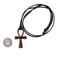 Wooden Ankh Pendant, Hand Carved Egyptian Ankh Cross Necklace for Men or Women, African Wood Jewelry Gift for Him Her