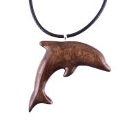 Hand Carved Dolphin Necklace, Wooden Dolphin Pendant, Sea Animal Wood Jewelry, Nautical Gift