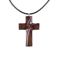 Wooden Cross Necklace, Hand Carved Wood Cross Pendant for Men or Women, Christian Jewelry Gift for Him or Her