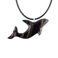 Hand Carved Orca Pendant, Wooden Killer Whale Necklace for Men or Women, Sea Animal, Nautical Beach Wood Jewelry