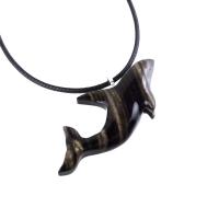 Hand Carved Orca Pendant, Wooden Killer Whale Necklace for Men or Women, Sea Animal, Nautical Beach Wood Jewelry