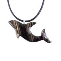 Hand Carved Orca Pendant, Wooden Killer Whale Necklace for Men or Women, Sea Animal, Nautical Beach Wood Jewelry