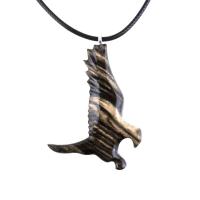 Hawk Necklace, Hand Carved Wooden Hawk Pendant for Men or Women, Wood Falcon Pendant, Totem Bird Jewelry