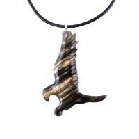 Hawk Necklace, Hand Carved Wooden Hawk Pendant for Men or Women, Wood Falcon Pendant, Totem Bird Jewelry