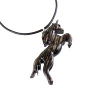 Hand Carved Wooden Unicorn Pendant Necklace, Fantasy Animal Wood Jewelry, One of a Kind Handmade Gift for Her Him