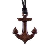 Hand Carved Anchor Necklace, Wooden Anchor Pendant, Mens Wood Necklace, Handmade Nautical Jewelry, Gift for Him