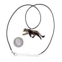 Panther Necklace, Hand Carved Wooden Panther Pendant, Jaguar Necklace, Totem Spirit Animal Wood Jewelry