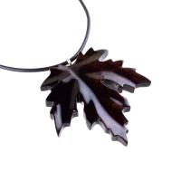 Hand Carved Wooden Leaf Pendant, Maple Leaf Necklace, Woodland Jewelry for Men or Women, Wood Jewelry Gift for Him Her