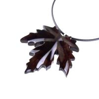 Hand Carved Wooden Leaf Pendant, Maple Leaf Necklace, Woodland Jewelry for Men or Women, Wood Jewelry Gift for Him Her