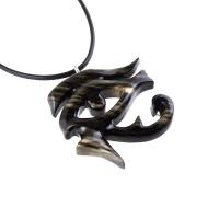 Eye of Horus Necklace, Hand Carved Wooden Eye of Horus Pendant, Eye of Ra Egyptian Amulet for Men or Women