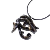 Eye of Horus Necklace, Hand Carved Wooden Eye of Horus Pendant, Eye of Ra Egyptian Amulet for Men or Women