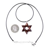 Star of David Pendant, Hand Carved Wooden Jewish Star Necklace for Men or Women, Wood Jewish Jewelry
