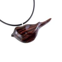 Bird Necklace, Wooden Bird Pendant, Hand Carved Chickadee Necklace, Unique Wood Jewelry Gift