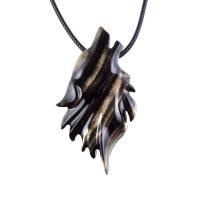 Wolf Necklace, Hand Carved Wooden Wolf Pendant for Men or Women, Spirit Animal Totem Woodland Jewelry