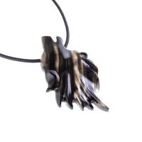 Wolf Necklace, Hand Carved Wooden Wolf Pendant for Men or Women, Spirit Animal Totem Woodland Jewelry