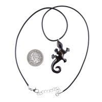 Hand Carved Lizard Pendant, Wooden Gecko Necklace, Wood Salamander Pendant, Totem Reptile Jewelry