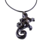 Hand Carved Lizard Pendant, Wooden Gecko Necklace, Wood Salamander Pendant, Totem Reptile Jewelry