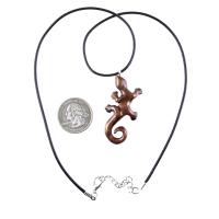 Hand Carved Gecko Pendant, Wooden Lizard Necklace, Wood Salamander Necklace, Totem Animal Jewelry Gift
