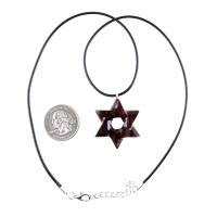 Star of David Pendant, Hand Carved Wooden Jewish Star Necklace for Men or Women, Wood Jewish Jewelry
