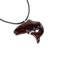 Salmon Necklace, Hand Carved Wooden Trout Pendant, Fish Jewelry, Mens Wood Necklace, Fisherman Gift