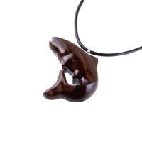 Salmon Necklace, Hand Carved Wooden Trout Pendant, Fish Jewelry, Mens Wood Necklace, Fisherman Gift