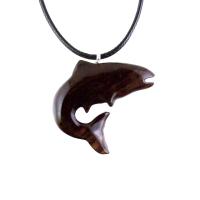 Salmon Necklace, Hand Carved Wooden Trout Pendant, Fish Jewelry, Mens Wood Necklace, Fisherman Gift