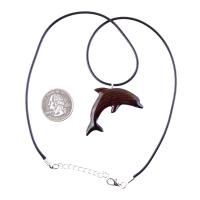 Wooden Dolphin Pendant, Hand Carved Dolphin Necklace, Sea Animal Necklace, Nautical Wood Jewelry for Men or Women